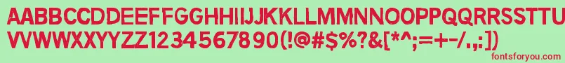 NoMoreLies Font – Red Fonts on Green Background