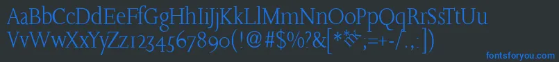 SlabroundserifLight Font – Blue Fonts on Black Background