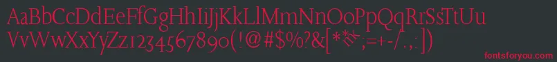 SlabroundserifLight Font – Red Fonts on Black Background