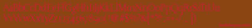 SlabroundserifLight Font – Red Fonts on Brown Background