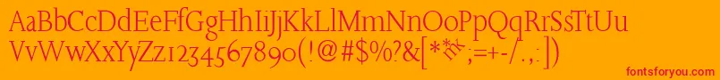 SlabroundserifLight Font – Red Fonts on Orange Background