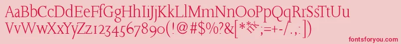 SlabroundserifLight Font – Red Fonts on Pink Background