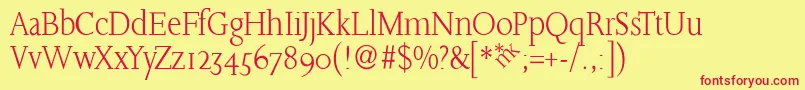 SlabroundserifLight Font – Red Fonts on Yellow Background