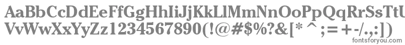 CheltenhamItcBoldBt-fontti – harmaat kirjasimet valkoisella taustalla
