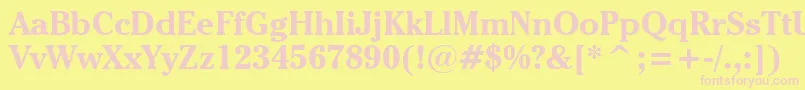 CheltenhamItcBoldBt-fontti – vaaleanpunaiset fontit keltaisella taustalla