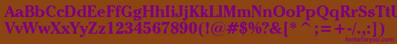 CheltenhamItcBoldBt Font – Purple Fonts on Brown Background