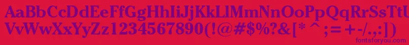 CheltenhamItcBoldBt Font – Purple Fonts on Red Background