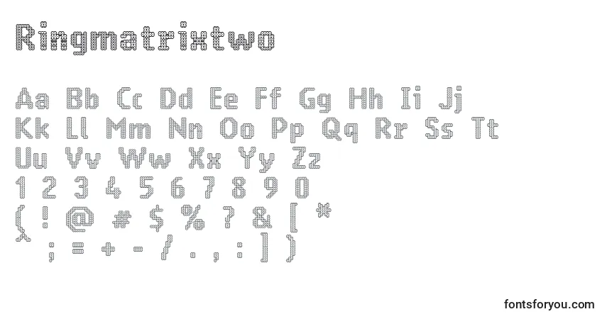 Ringmatrixtwo-fontti – aakkoset, numerot, erikoismerkit