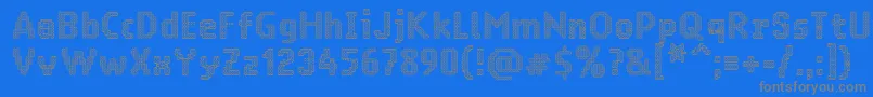 フォントRingmatrixtwo – 青い背景に灰色の文字