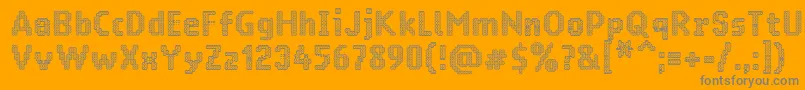 Ringmatrixtwo-fontti – harmaat kirjasimet oranssilla taustalla