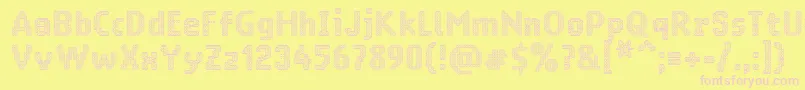 Ringmatrixtwo-Schriftart – Rosa Schriften auf gelbem Hintergrund