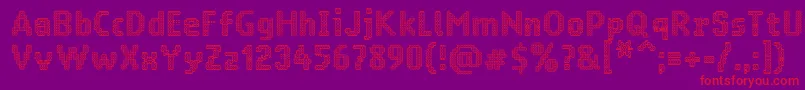 Ringmatrixtwo-Schriftart – Rote Schriften auf violettem Hintergrund