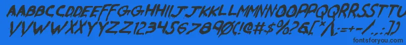 WereBeastItalic Font – Black Fonts on Blue Background