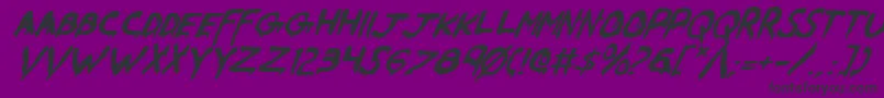 WereBeastItalic Font – Black Fonts on Purple Background