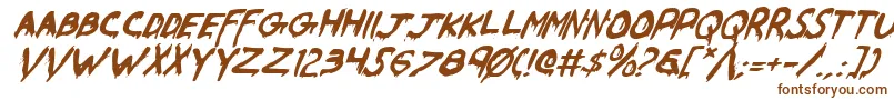 Шрифт WereBeastItalic – коричневые шрифты на белом фоне