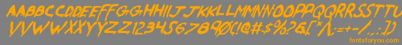 WereBeastItalic Font – Orange Fonts on Gray Background