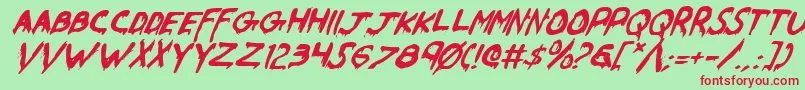 WereBeastItalic Font – Red Fonts on Green Background