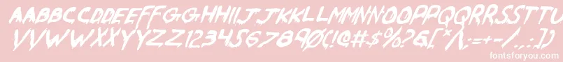 WereBeastItalic-Schriftart – Weiße Schriften auf rosa Hintergrund