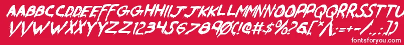 WereBeastItalic Font – White Fonts on Red Background