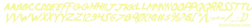WereBeastItalic-fontti – keltaiset fontit