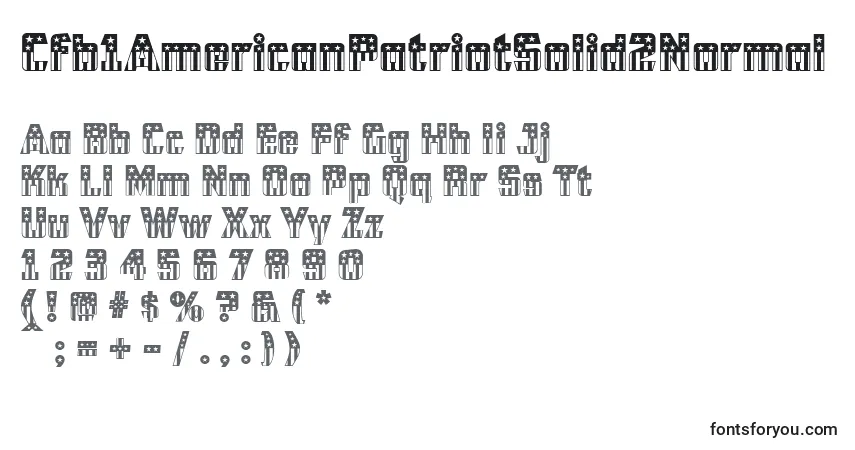 A fonte Cfb1AmericanPatriotSolid2Normal (67742) – alfabeto, números, caracteres especiais
