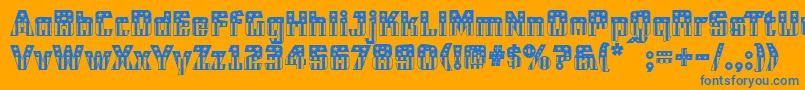 フォントCfb1AmericanPatriotSolid2Normal – オレンジの背景に青い文字