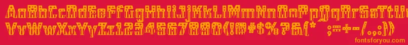 Cfb1AmericanPatriotSolid2Normal Font – Orange Fonts on Red Background