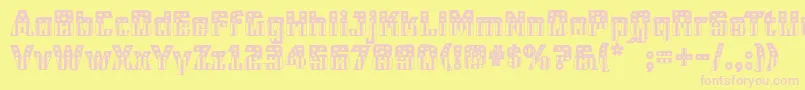 Cfb1AmericanPatriotSolid2Normal Font – Pink Fonts on Yellow Background