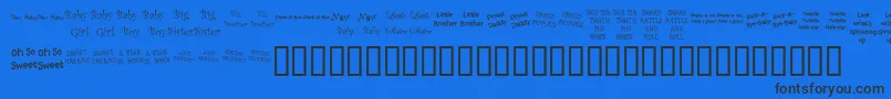 KrScrappinBabies Font – Black Fonts on Blue Background