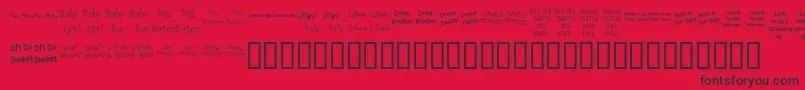 KrScrappinBabies Font – Black Fonts on Red Background