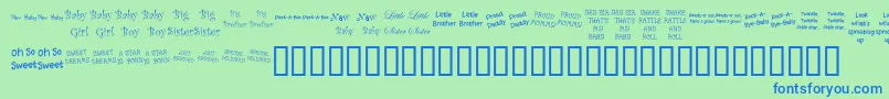 KrScrappinBabies Font – Blue Fonts on Green Background