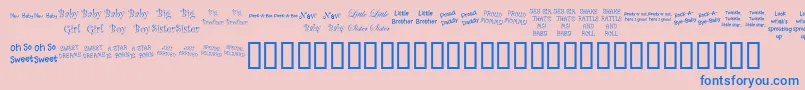 KrScrappinBabies-Schriftart – Blaue Schriften auf rosa Hintergrund