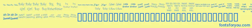 KrScrappinBabies Font – Blue Fonts on Yellow Background