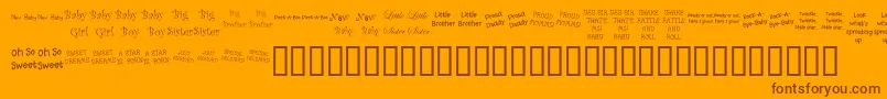 KrScrappinBabies-Schriftart – Braune Schriften auf orangefarbenem Hintergrund