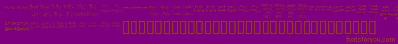 KrScrappinBabies-Schriftart – Braune Schriften auf violettem Hintergrund