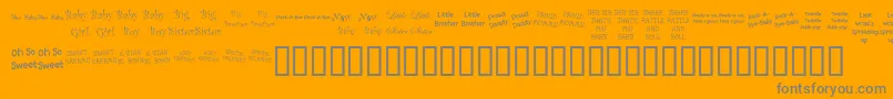 KrScrappinBabies-Schriftart – Graue Schriften auf orangefarbenem Hintergrund