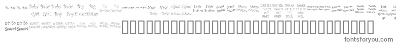 KrScrappinBabies-fontti – harmaat kirjasimet valkoisella taustalla