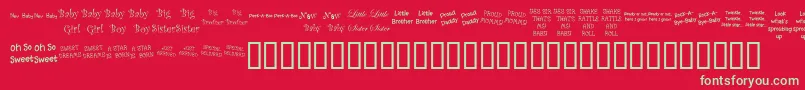 KrScrappinBabies Font – Green Fonts on Red Background