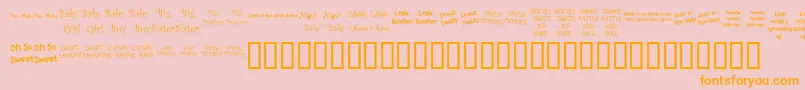 KrScrappinBabies-Schriftart – Orangefarbene Schriften auf rosa Hintergrund