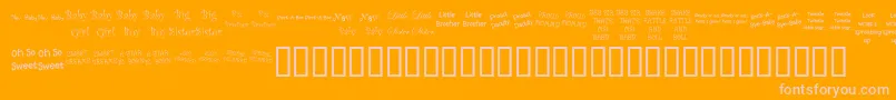 KrScrappinBabies-Schriftart – Rosa Schriften auf orangefarbenem Hintergrund