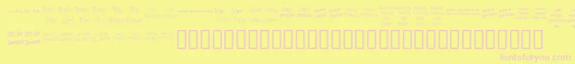 KrScrappinBabies Font – Pink Fonts on Yellow Background