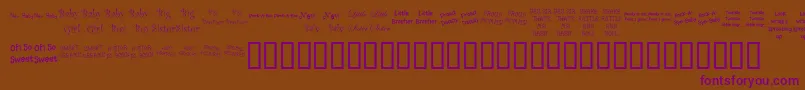 KrScrappinBabies-Schriftart – Violette Schriften auf braunem Hintergrund