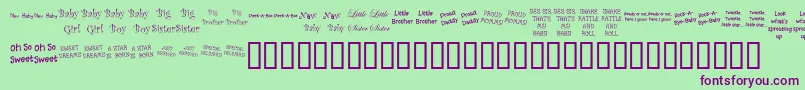 KrScrappinBabies Font – Purple Fonts on Green Background