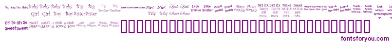 KrScrappinBabies-Schriftart – Violette Schriften auf weißem Hintergrund