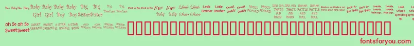 KrScrappinBabies Font – Red Fonts on Green Background