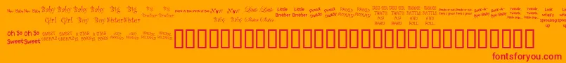 KrScrappinBabies Font – Red Fonts on Orange Background