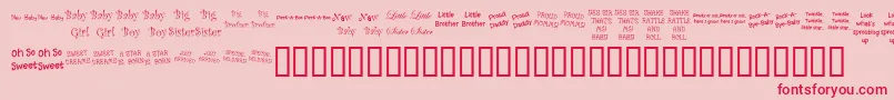 KrScrappinBabies-Schriftart – Rote Schriften auf rosa Hintergrund