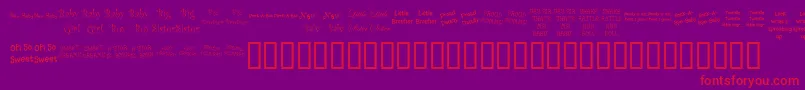 KrScrappinBabies Font – Red Fonts on Purple Background