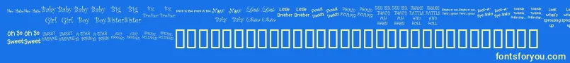 KrScrappinBabies Font – Yellow Fonts on Blue Background