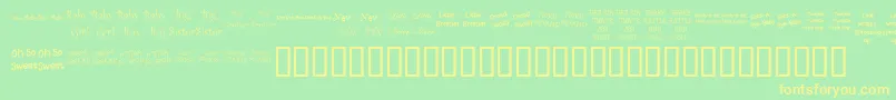 KrScrappinBabies Font – Yellow Fonts on Green Background